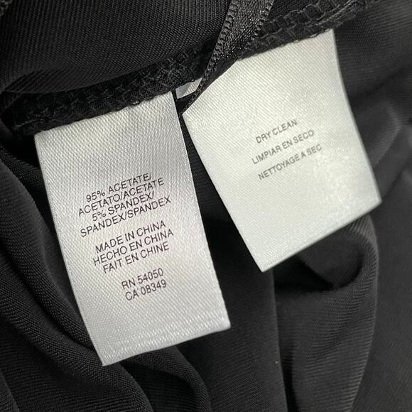 Anne Klein Size 8 Black Slinky Knit Dress Party Elegant Holiday Drape Neck Fairy - Picture 6 of 11